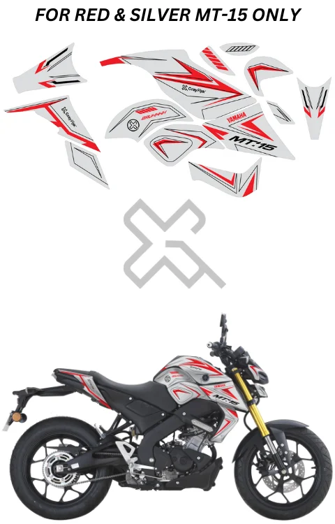 Cross Red Edition Full Body Sticker Compatible with MT15 | Printed In Premium Gloss Vinyl With FPF(Fade Protection Film), Water Proof, Precut Sticker, Pack Of 1 Compatible with Both Side